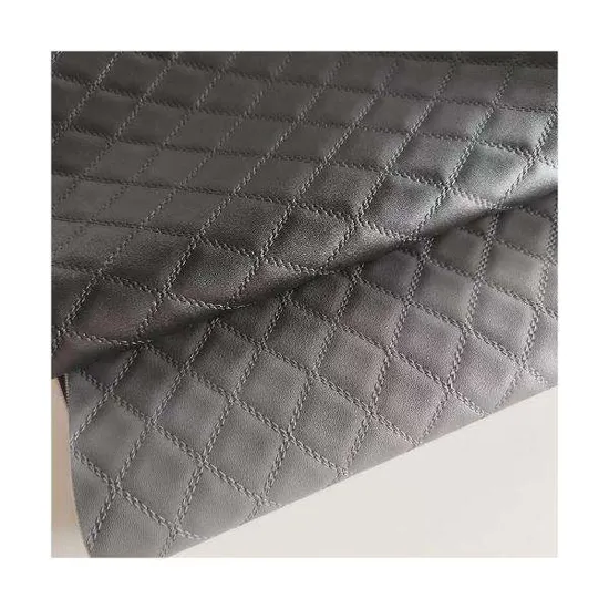 Synthetic Leather Hot Sale 2022 Sunrise Square Diamond Patterns Custom Black Faux Leather PVC Rolls for Car Seat