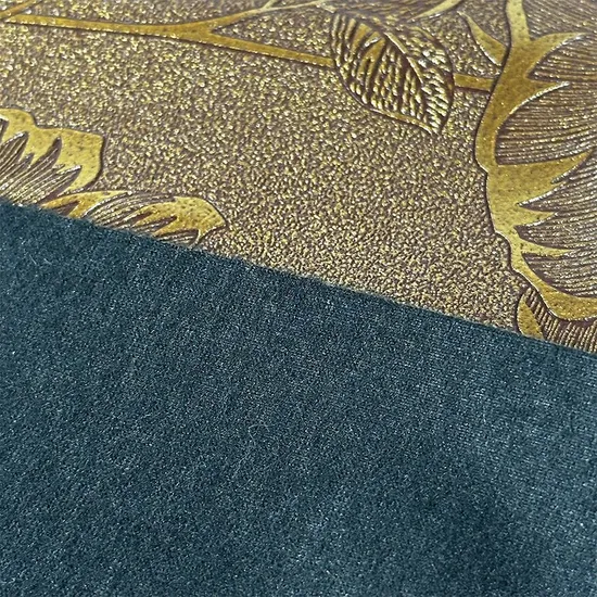 Golden Waterproof 0.4mm Knitted Afghan Decorative PVC Artificial Leather