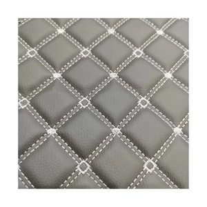 Large Stock Embroidery Durable 6mm Grain Design PVC Leather for Auto Car Seat Mat