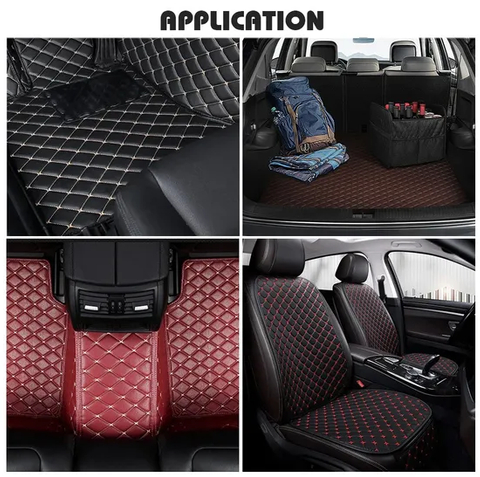 PVC Foam Sponge Quilted Leather Embroidered PVC Leather Fabric Diamond Stitching Synthetic Leather Fabric for Car Mat Rexine Leather