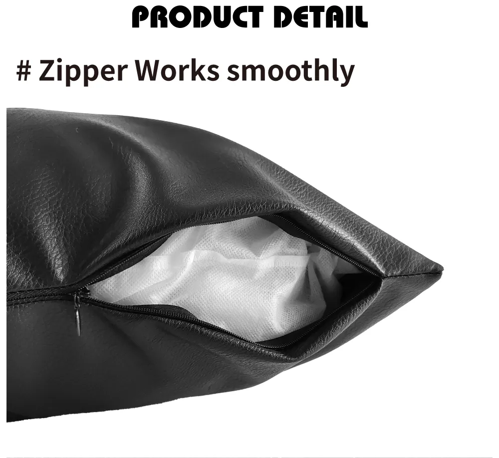 18inch Sofa Pillow Case, Universal Faux Leather Milan Throw Pillowcover for Home Decoration