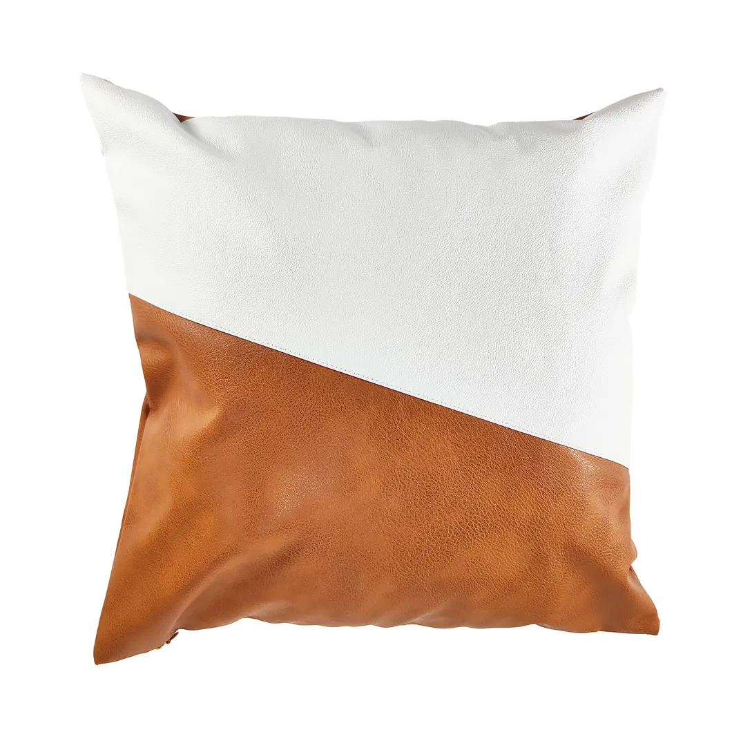Hot Sales 18inch Modern Sofa Patchwork Maldives Pillowcase, Durable Faux Leather Throw Pillow Covers for Home or Hote