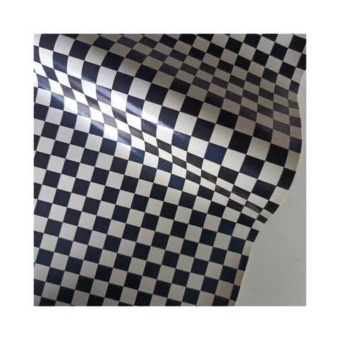 PVC Printed Synthetic Leather for Bags New Design Fashion Eco-Friendly Plaid Pattern