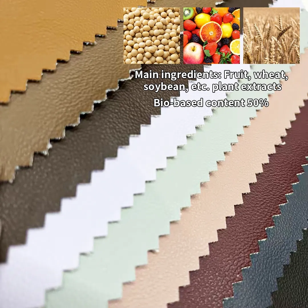 Wine Eco-Friendly Bio-Based PU Rexine Leather