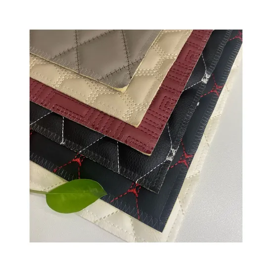 PVC Faux Rexine Synthetic Leather for Car Seat, Quilted Embroidered Abrasion-Resistant