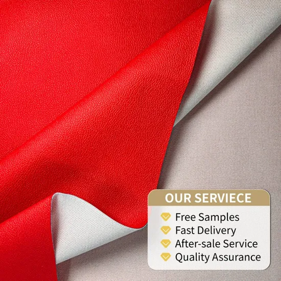 1 Yard Red Leather Pieces Fabric