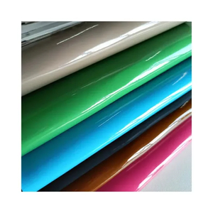 PVC Synthetic Leather Solid Color Glossy Smooth PU Glitter Faux Artificial Synthetic Leather for Bags Shoes