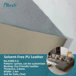 2mm Solvent-Free Silicone Face Eco-Friendly PU Faux Leather for Sofa, Hot Sale Artificial Leather East China Fair A588-5-6