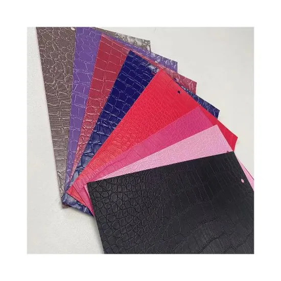 PVC Leather Fabric for Handbags High Quality Crocodile Embossing Printing Pattern