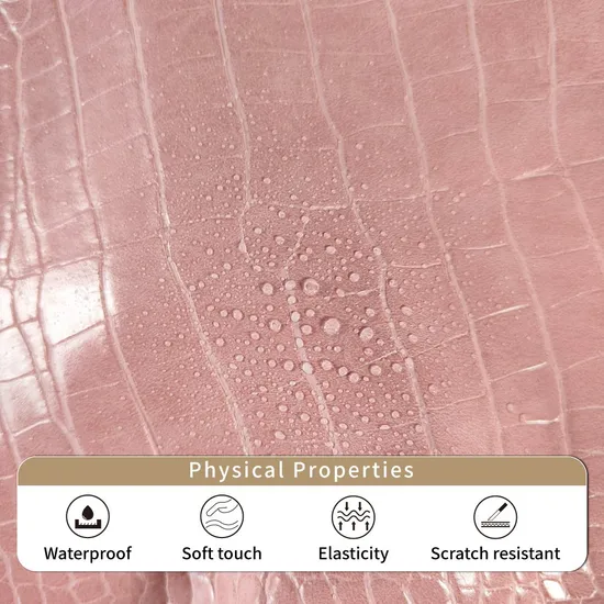 18inch Crocodile Faux Leather Cushion Cover, Luxurious Pink Decoration waterproof Leather Throw Pillow