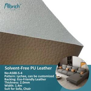 2mm Solvent-Free Eco-Friendly PU Faux Leather for Sofa, Hot Sale Synthetic Leather Material Fabric East China Fair A588-5-4