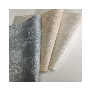 PVC Leather Stock Lot Wholesale Decorative Upholstery Fabric 0.7mm Thickness Brush Backing Glitter Embossed
