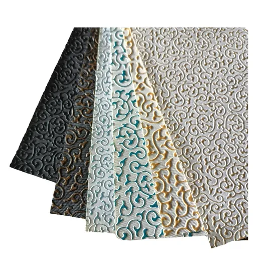 PVC Leather China Embossed Decorative Cloud Pattern Artificial Customized Backing for Decorate 0.6mm Thickness