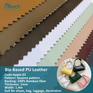 1mm Eco-Bio Based Vegan Leather Stretchy and Waterproof for Sofas Autos Seats Bags, Fruit Wheat Soybean PU Leather Fabric Apple-01