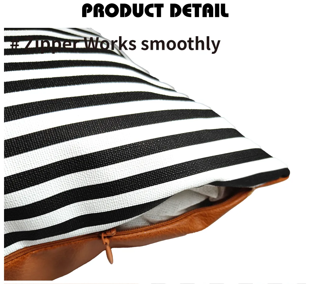 Faux Leather Throw Pillow Cover 18X18 Inch Set of 2 Brown Outdoor Modern Farmhouse Solid Decorative Pillow Covers for Room Couch Living Bedroom Bed Sofa