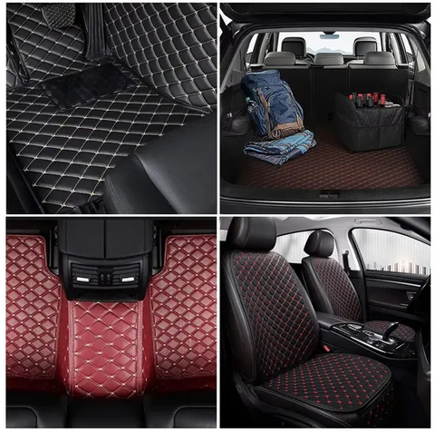 PVC Faux Rexine Synthetic Leather for Car Seat, Quilted Embroidered Abrasion-Resistant