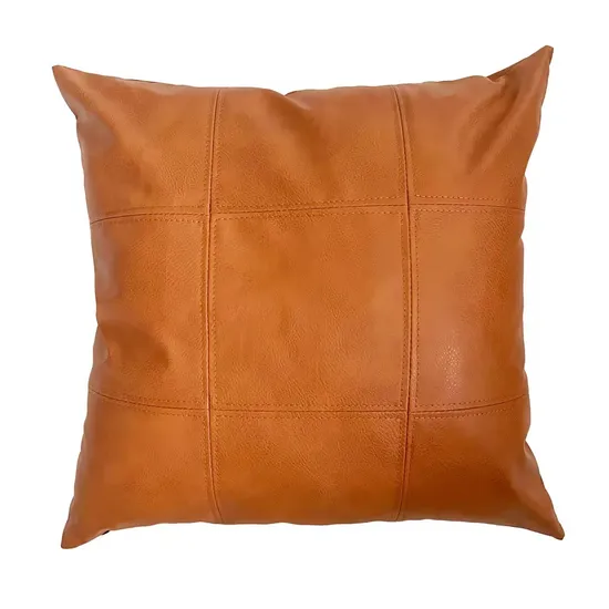 Popular 18inch Decorate Sofa Luxurious Square Leather Pillowcase