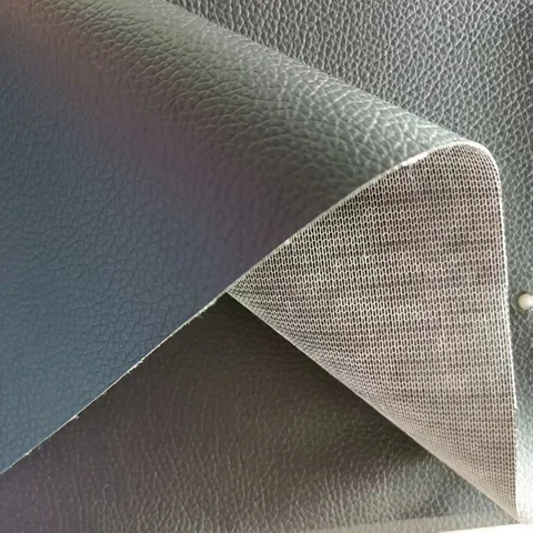 PVC Faux Synthetic Car Seats Leather 0.5mm Knitted Backing