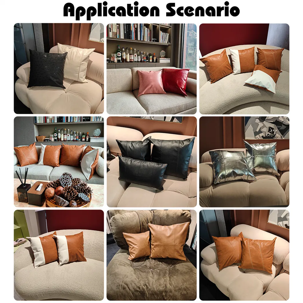 Hot Sales 18inch Modern Sofa Patchwork Maldives Pillowcase, Durable Faux Leather Throw Pillow Covers for Home or Hote