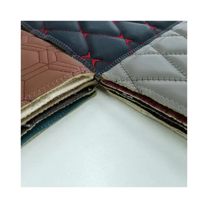 Stitched Quilted PVC Leather Upholstery Car Mat Embroidery Designs with Foam for Car Seat