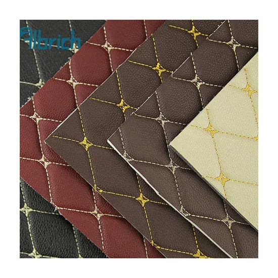 PVC Embroidered Sponge Leather Fabric for Car Interior Floor, Hot Sale Environmental Faux Leather