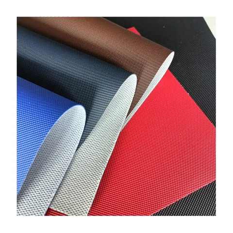 Weave Faux Leather for Bags and Luggages Wear-Resistant Cross Pattern 1.0mm Thickness