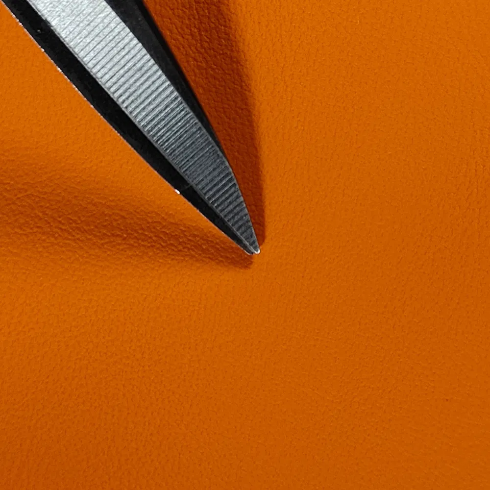 Ready to Ship 0.8mm Orange Stocklot Synthetic Leather for Automotive Seats