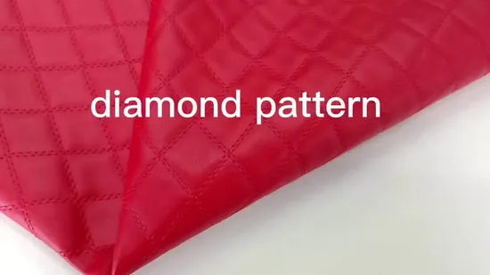 Embroidery Quilted Diamond PVC Synthetic Leather for Car Seat