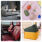 1 Yard Red Leather Pieces Fabric
