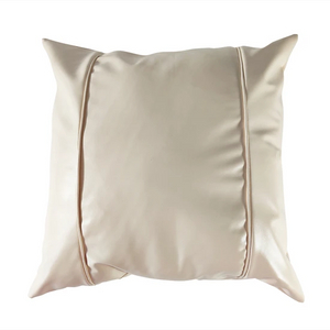 Fashionable18inch Luxury Living Room Sofa Beige Pillow Case, Waterproof Faux Leather Throw Pillow Covers for Sofa or Chair