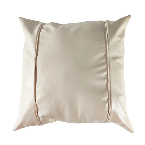 Fashionable18inch Luxury Living Room Sofa Beige Pillow Case, Waterproof Faux Leather Throw Pillow Covers for Sofa or Chair
