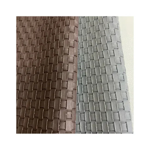PVC PU Leather Woven Pattern Deisgn Bag Brushed Backing for Wallet Tote Bag Purse Luggage