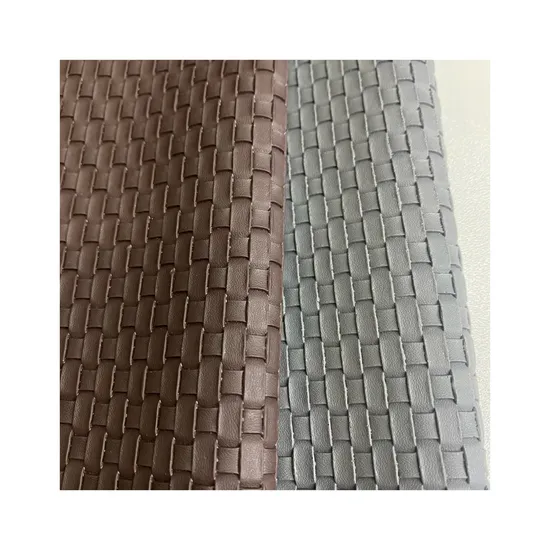 PVC PU Leather Woven Pattern Deisgn Bag Brushed Backing for Wallet Tote Bag Purse Luggage