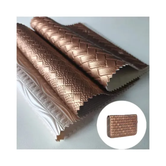 PVC Faux Leather for Wallets Bags and Luggages Quality Woven Design Embossed