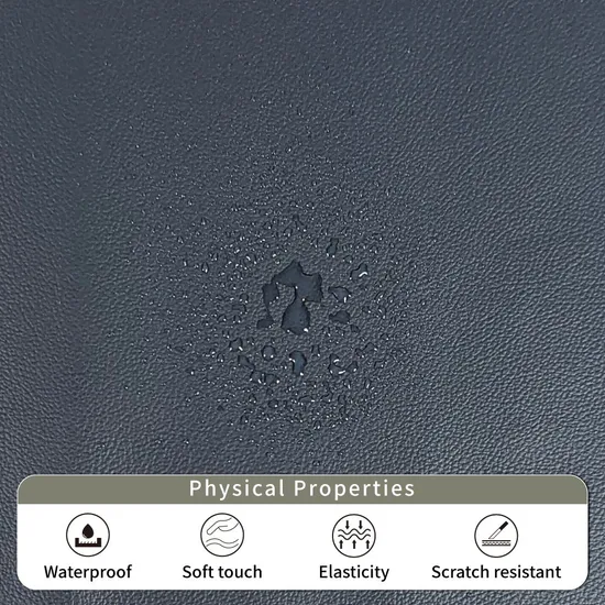 1mm Dark Blue Bio-Based PU Faux Leather for Car
