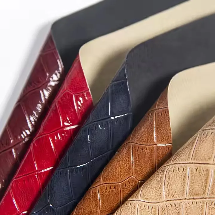 Customized Crocodile Leather for Bag Luxury PVC PU Bag Leather Chinese Factury Free Sample Crocodile-01 East China Fair