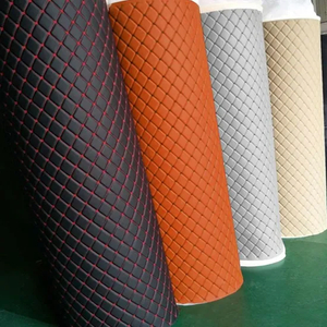PVC Foam Sponge Quilted Leather Embroidered PVC Leather Fabric Diamond Stitching Synthetic Leather Fabric for Car Mat Rexine Leather