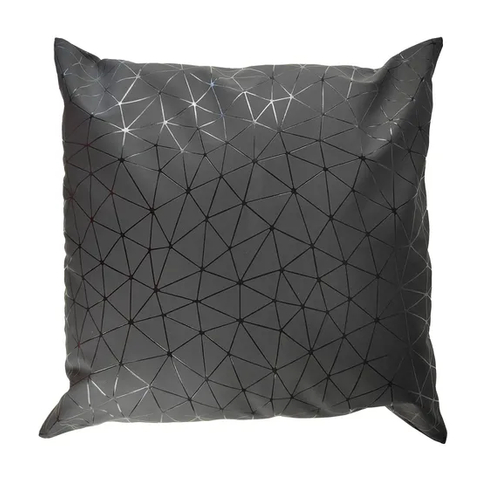 Premium 18inch Luxury Living Room Sofa Black Pattern Pillow Case, Durable Faux Leather Throw Pillow Coyers for Sofa or Chair