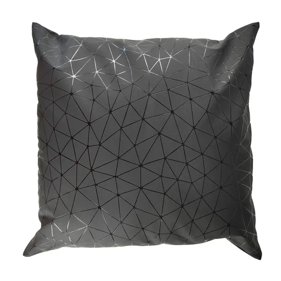 Premium 18inch Luxury Living Room Sofa Black Pattern Pillow Case, Durable Faux Leather Throw Pillow Coyers for Sofa or Chair