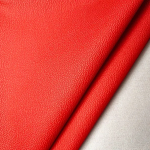 1 Yard Red Leather Pieces Fabric