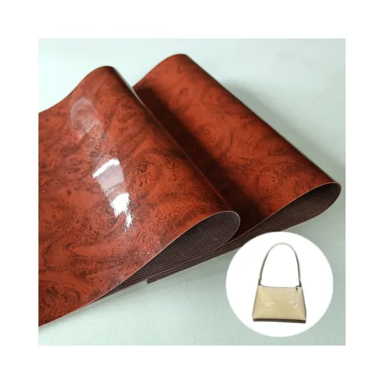 PVC Two Tone Synthetic Leather Materials for Bags and Luggages Mirror Surface 0.6mm Thickness