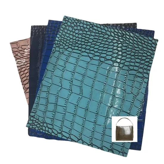 PVC Leather Crocodile Vinyl Faux Synthetic Leather for Bags Shoe Upper